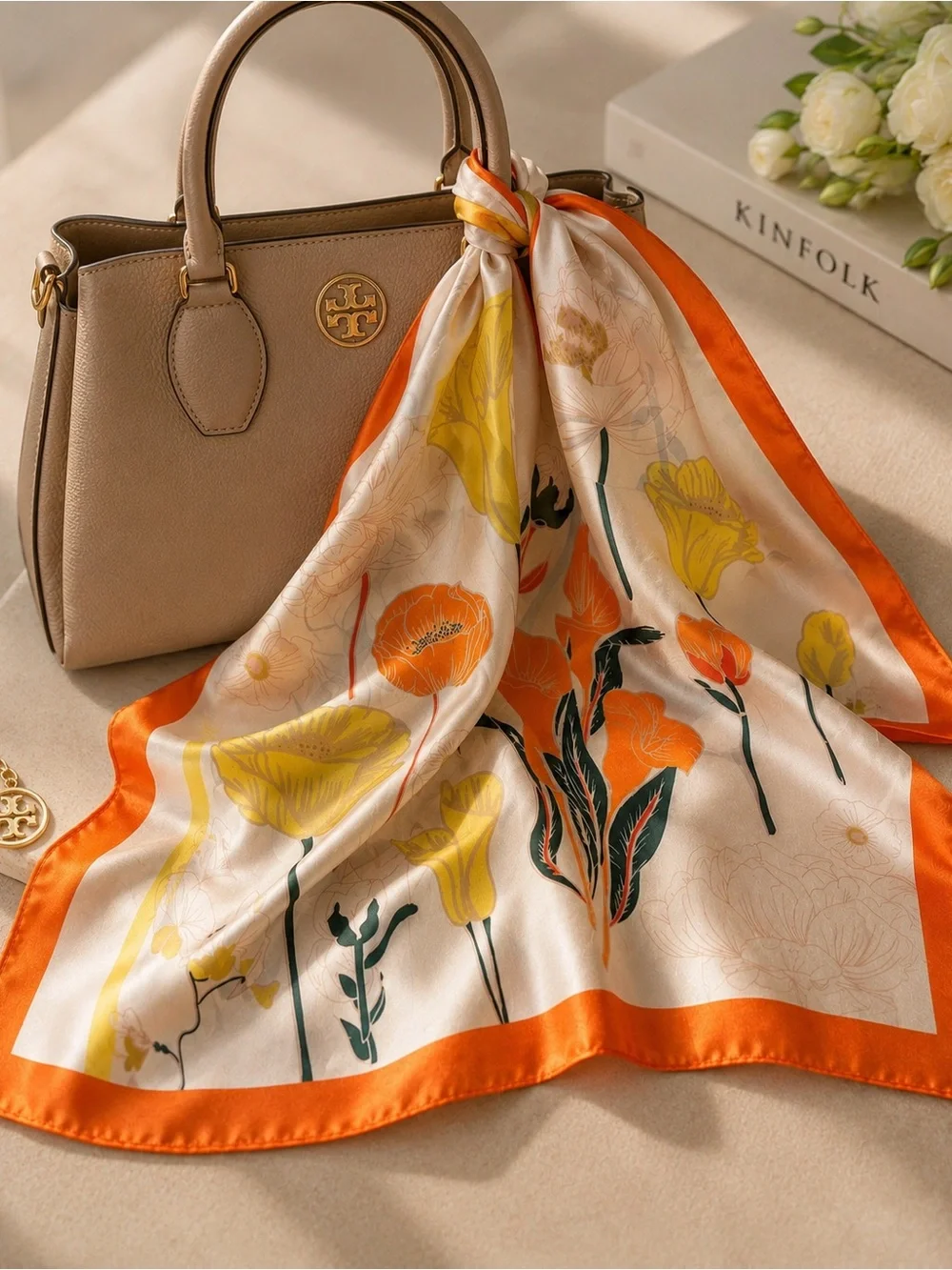 N/A floral vibrant silk